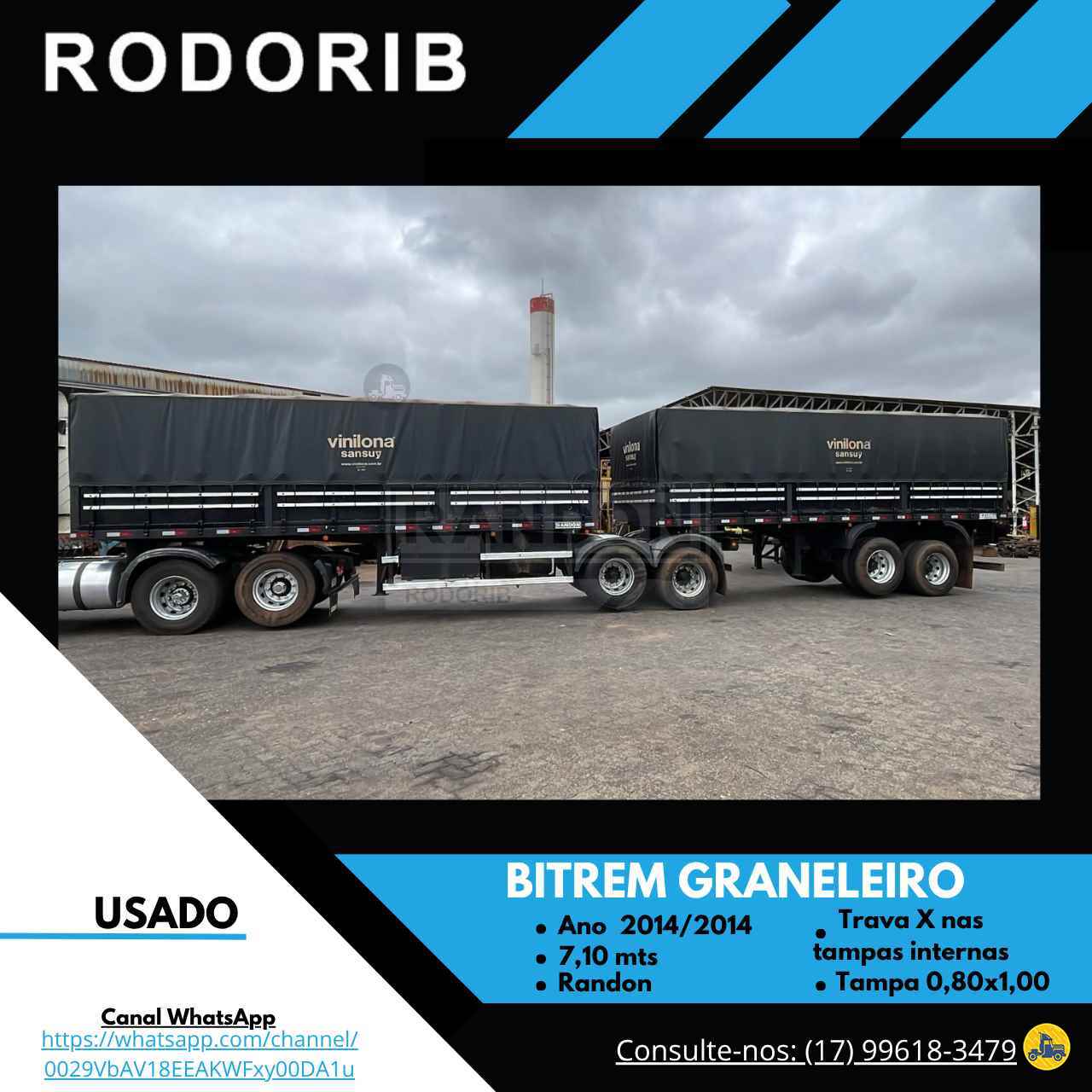 CARRETA BITREM GRANELEIRO Rodorib Rio Brasil - SJRP São José do Rio Preto SÃO PAULO SP
